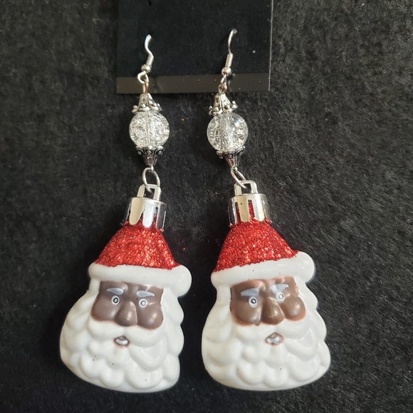 Black Santa Claus earrings - Picture 1 of 1
